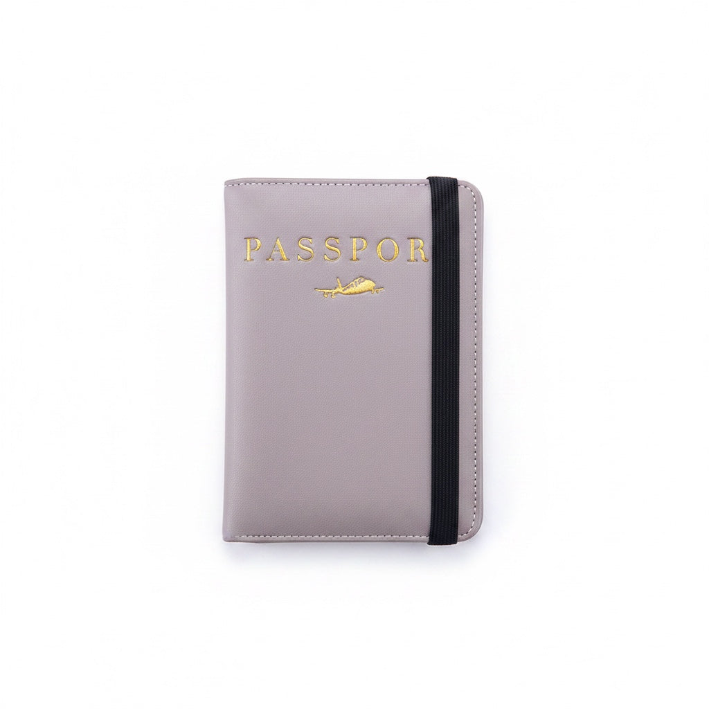 RFID Leather Passport Bag for Women – flat lay photo 1