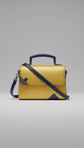Crossbody bag in satin gold yellow