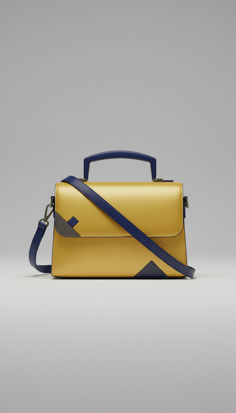 Crossbody bag in satin gold yellow