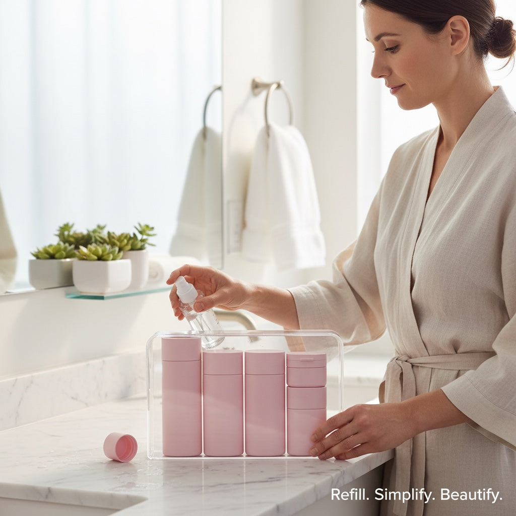 NordicFill- Premium Refillable Travel Bottle Set – lifestyle detail photo