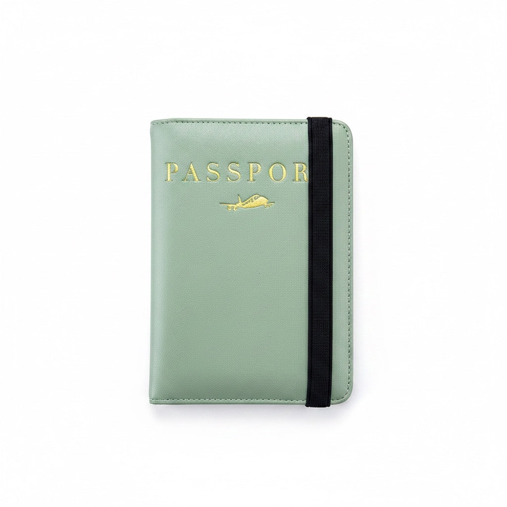 RFID Leather Passport Bag for Women – flat lay photo 2