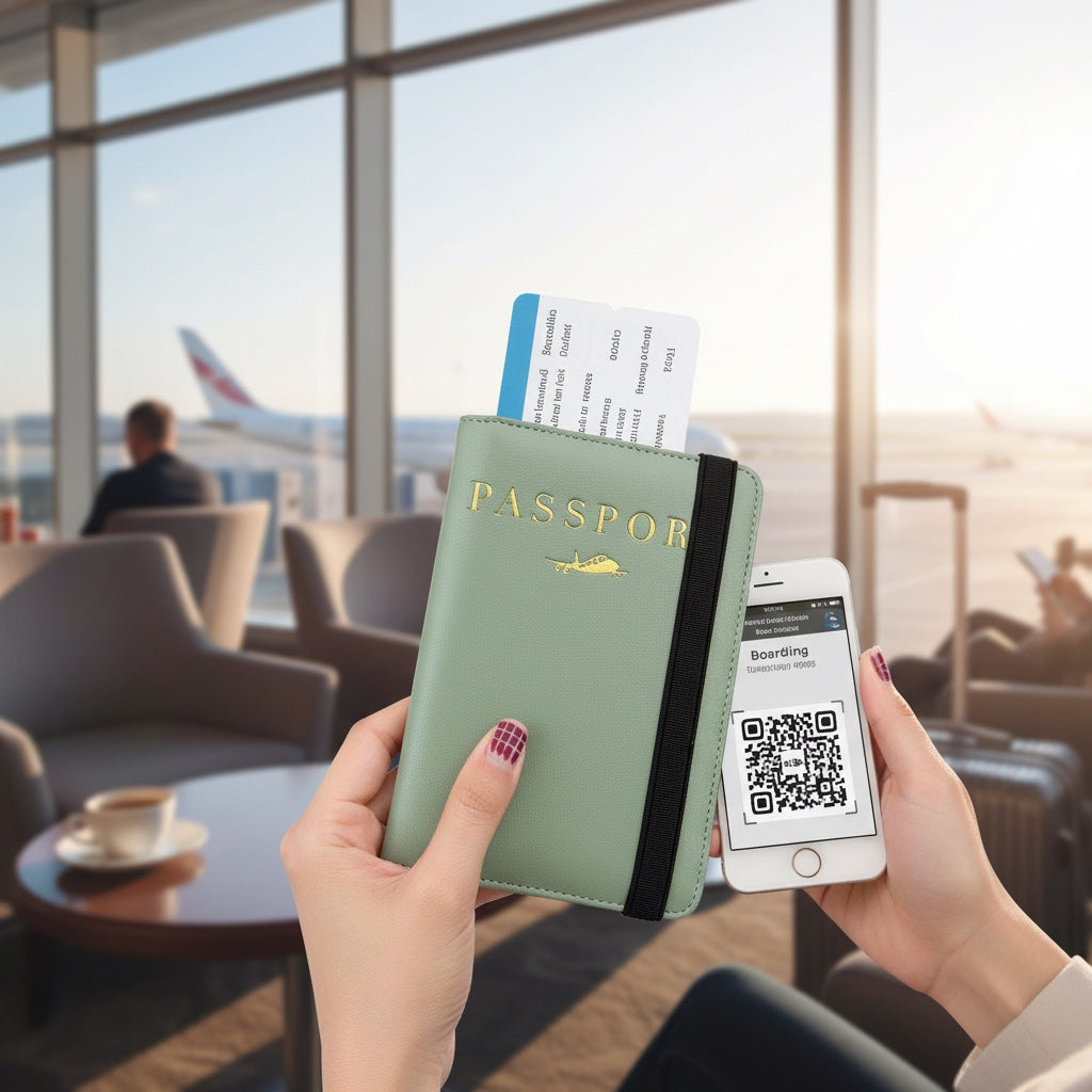 RFID Leather Passport Bag for Women – lifestyle photo 2