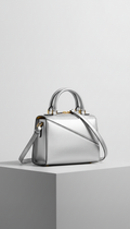 Mini-structured satchel in soft silver
