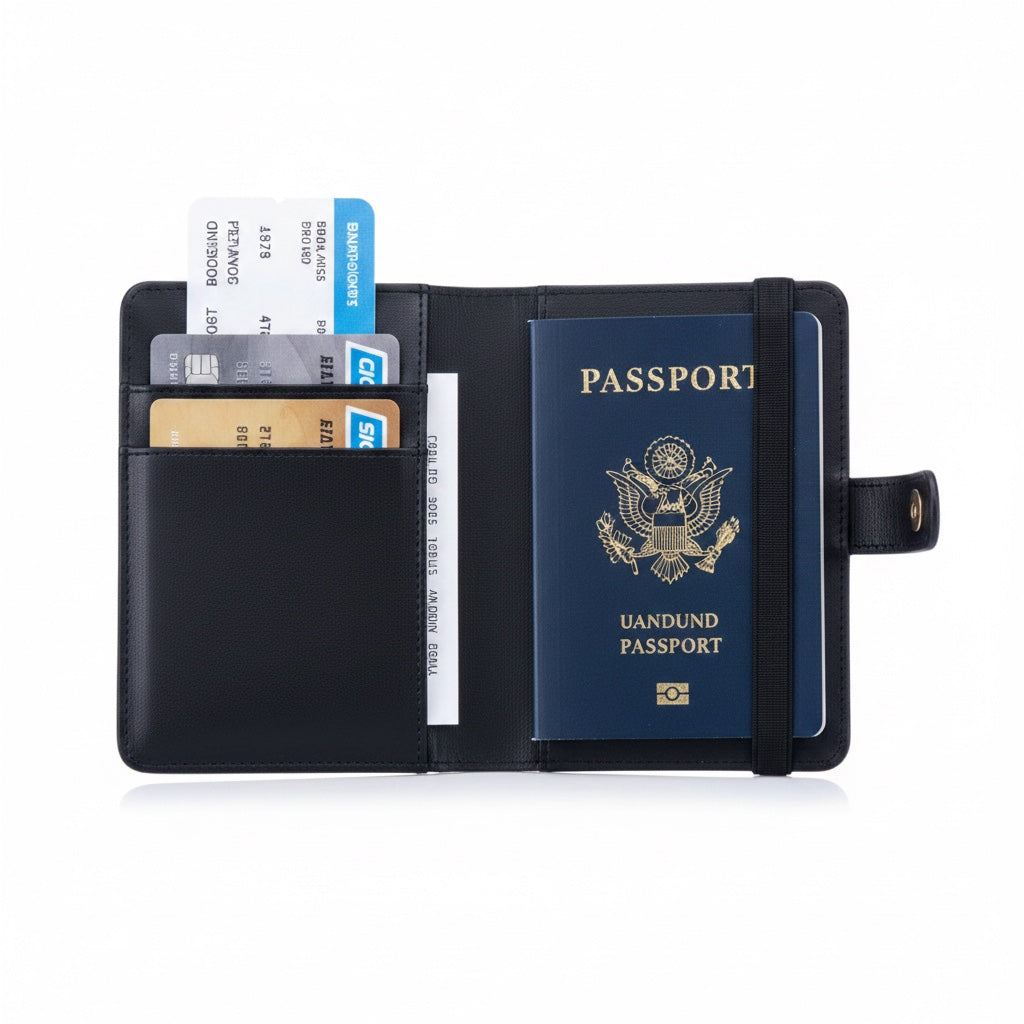 RFID Leather Passport Bag for Women – product detail photo 2