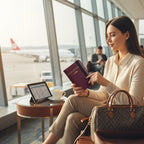 RFID Leather Passport Bag for Women – lifestyle photo 4